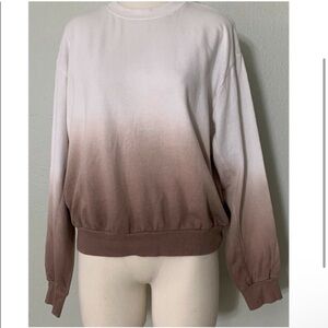 Ombré Crewneck Sweater - Brown and White